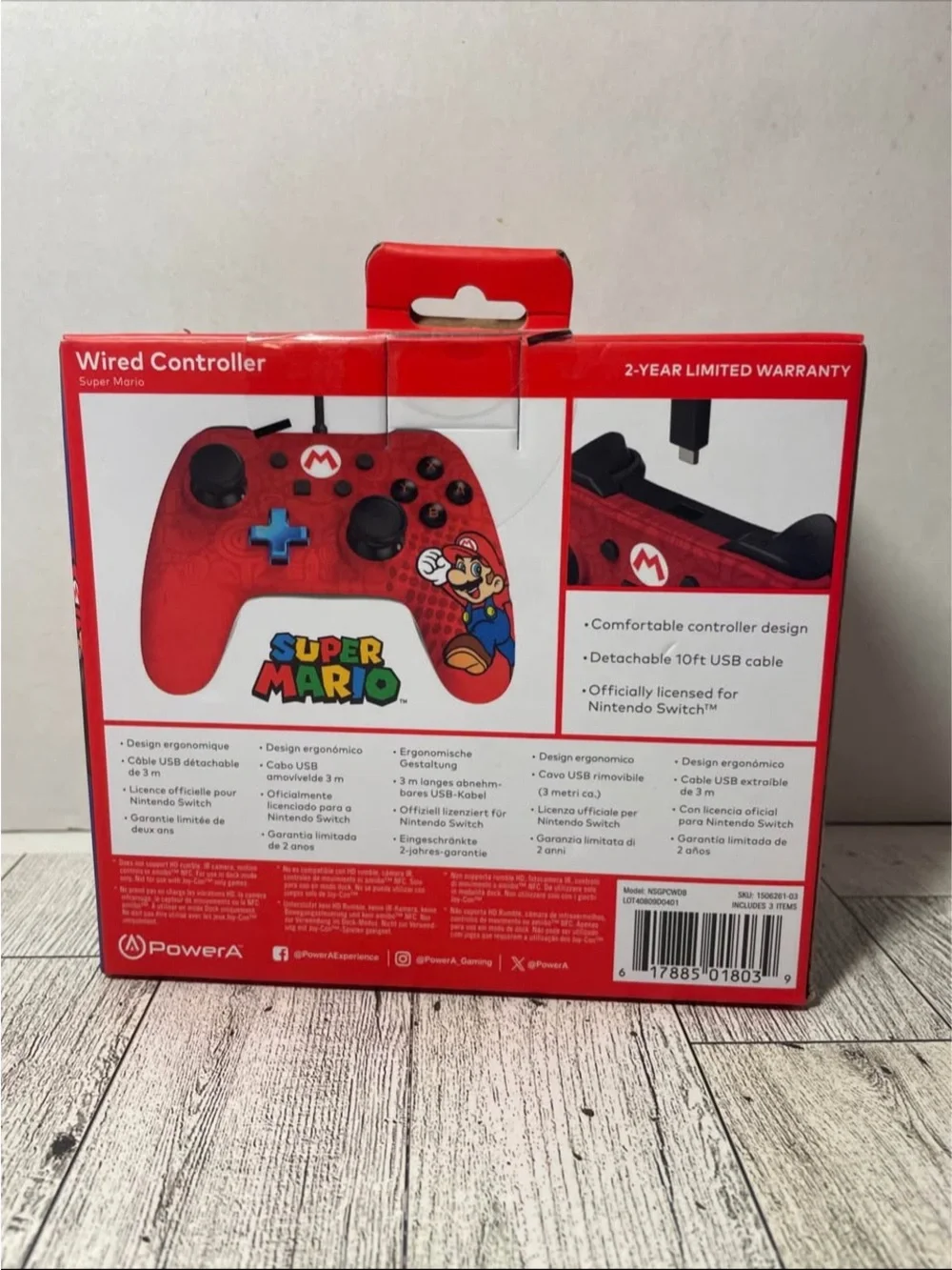 Nintendo Switch Super Mario Wired Controller - Red sealed